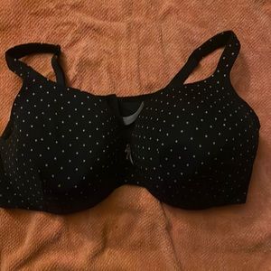 Cacique polka-dotted black bra